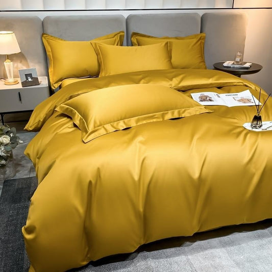 Gold Silky Cotton Bedding Set | Cotton Bedding Set | Premium Bedroom