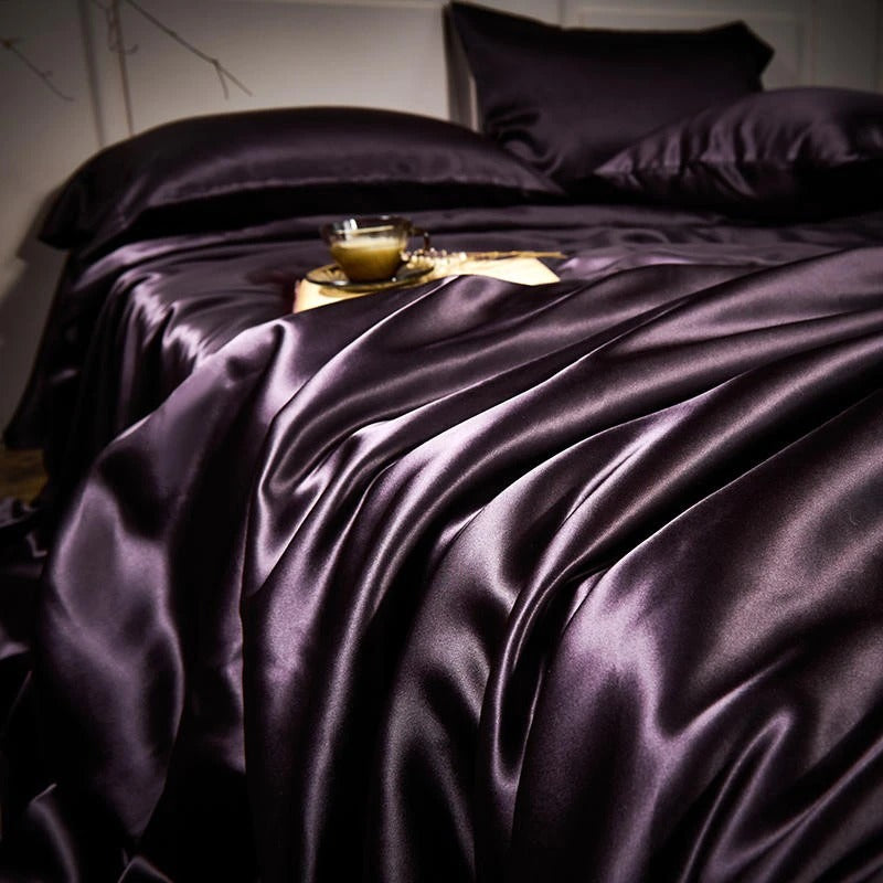 Purple Silk Bedding Set | Mulberry Silk Bedding Set | Premium Bedroom