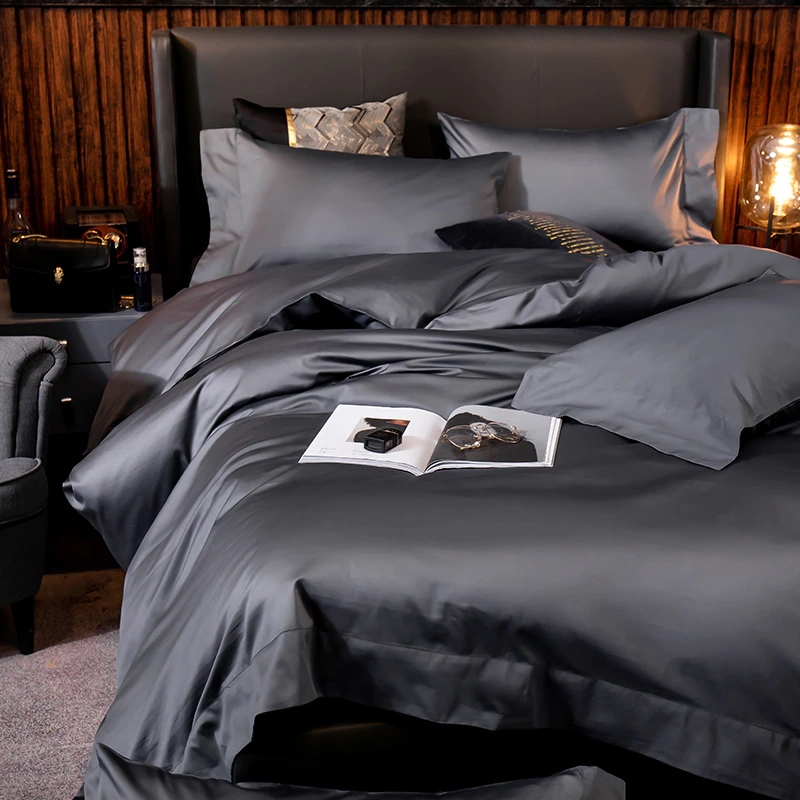 Deep Grey Silk Bedding Set | Silk Bedding Set | Premium Bedroom