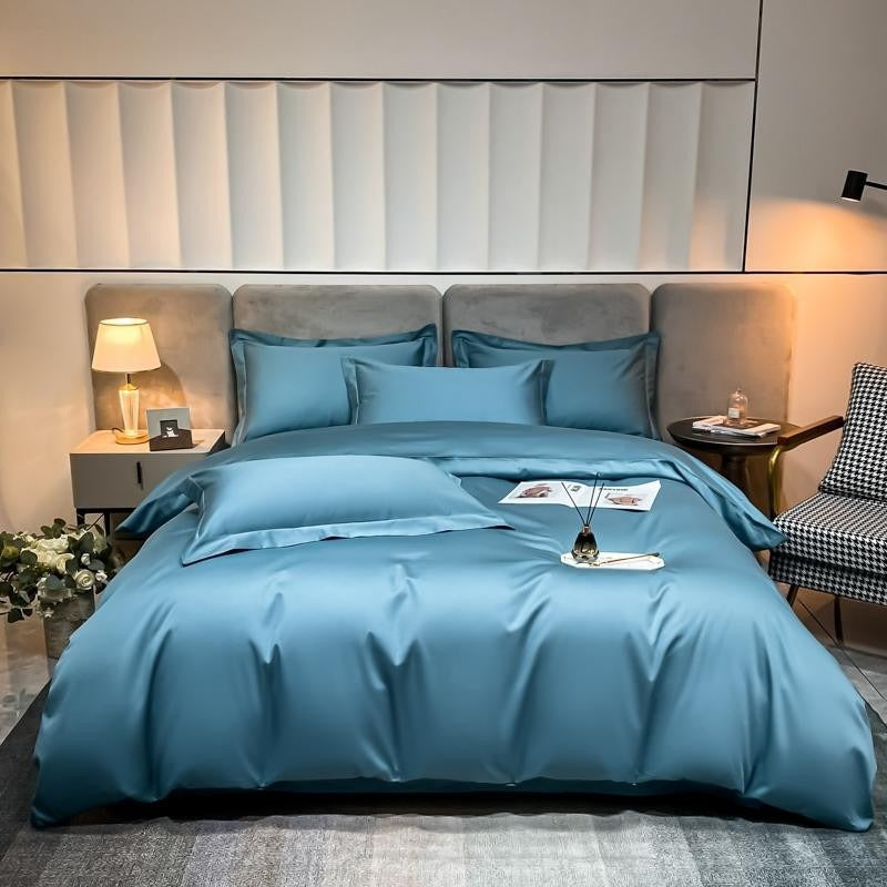 Sky Blue Silky Bedding Set | Sky Blue Bedding Set | Premium Bedroom