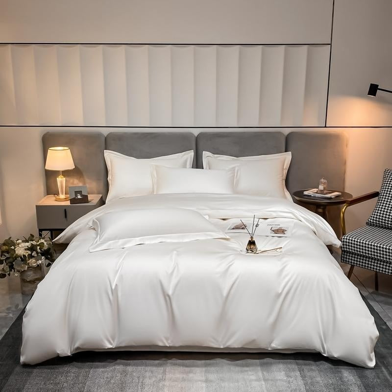 White Silky Bedding Set