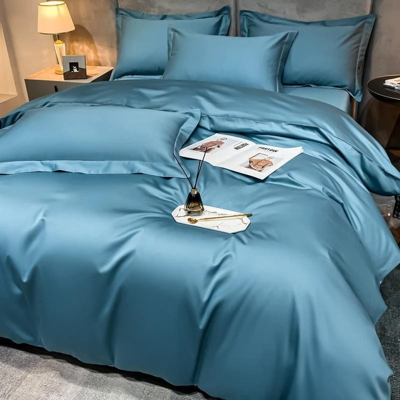 Sky Blue Silky Bedding Set | Sky Blue Bedding Set | Premium Bedroom