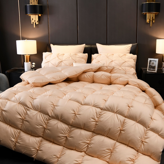Beige Quilted Duvet Cover | Goose Down Duvet | Premium Bedroom