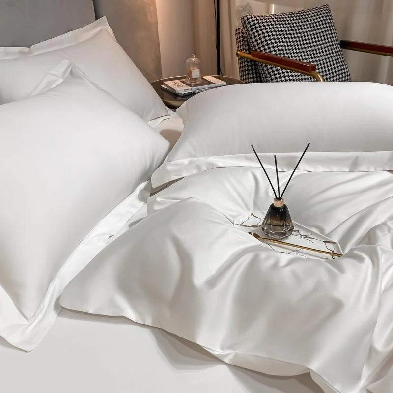 White Silky Bedding Set