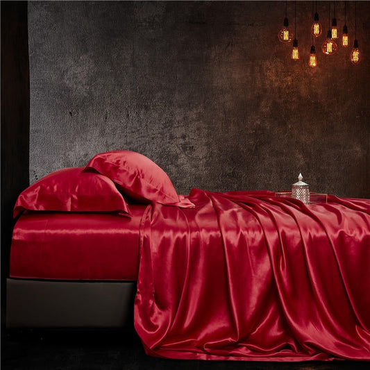 Ruby Red Silk Bedding Set | Ruby Red Bedding Set | Premium Bedroom