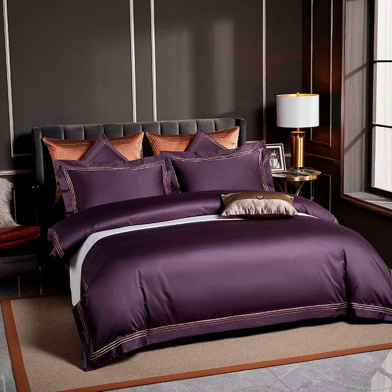 Purple Embroidered Duvet Sets | Purple Bedding Set | Premium Bedroom