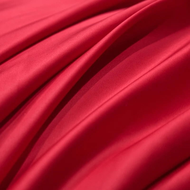 Red Silky Cotton Bedding Set | Red Bedding Set | Premium Bedroom