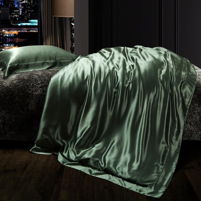 Rifle Green Silk Bedding Set | Green Bedding Set | Premium Bedroom
