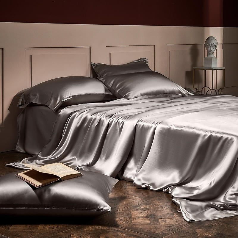 Grey Mulberry Silk Bedding Set | Premium Bedroom