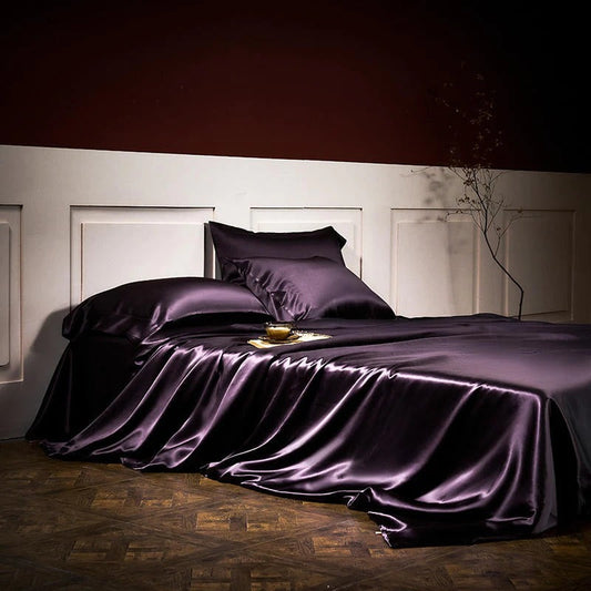 Purple Silk Bedding Set | Mulberry Silk Bedding Set | Premium Bedroom