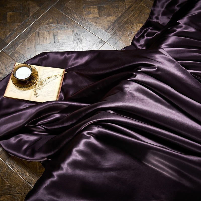 Purple Silk Bedding Set | Mulberry Silk Bedding Set | Premium Bedroom