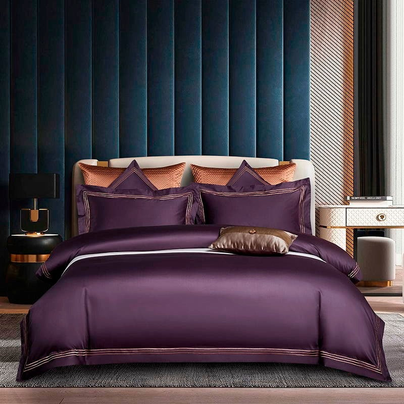 Purple Embroidered Duvet Sets | Purple Bedding Set | Premium Bedroom