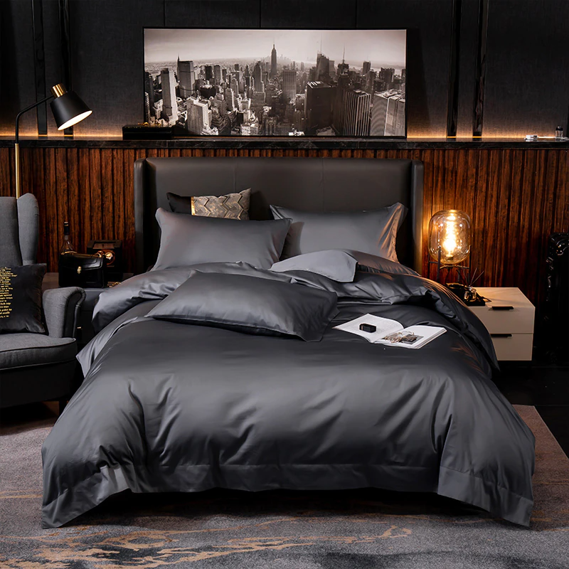 Deep Grey Silk Bedding Set | Silk Bedding Set | Premium Bedroom