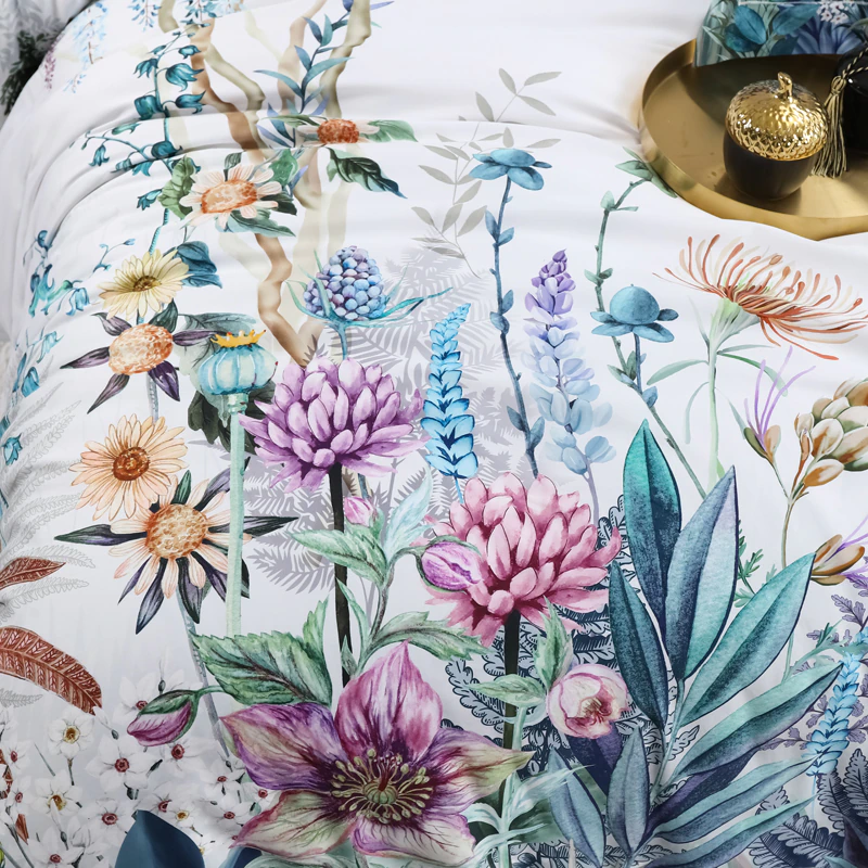 Light Gray Floral Bedding Set | Gray Floral Bedding | Premium Bedroom