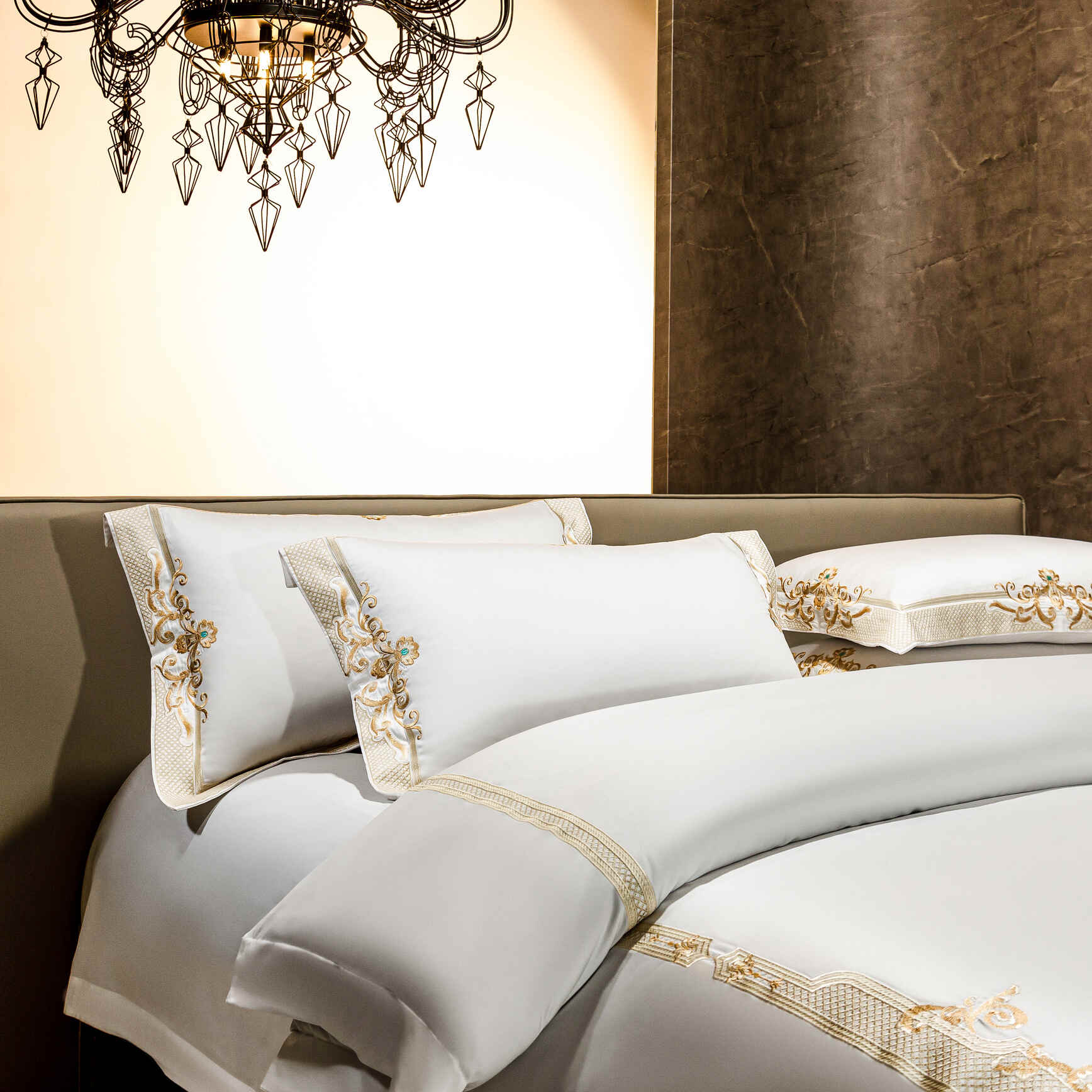 White Embroidery Bedding Set | White Bedding Set | Premium Bedroom