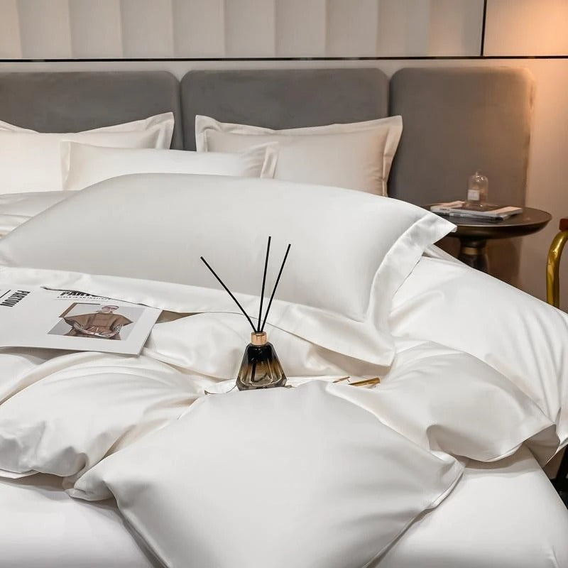 White Silky Bedding Set