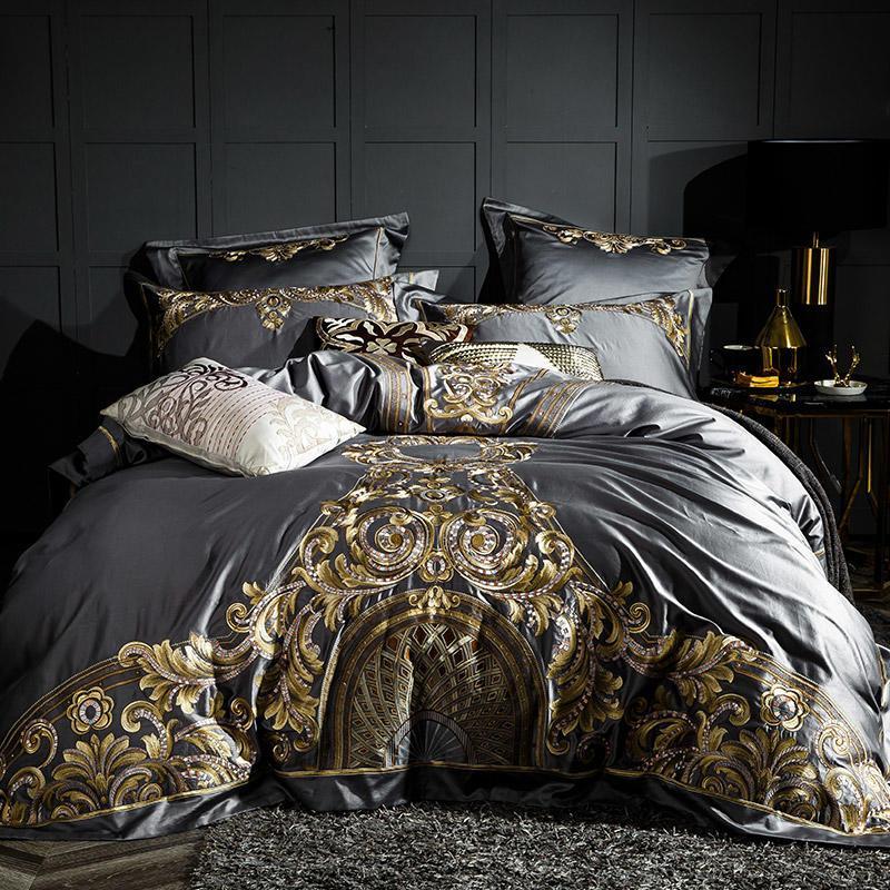Magnela Luxury Egyptian Cotton Classical Embroidery Duvet Cover Set