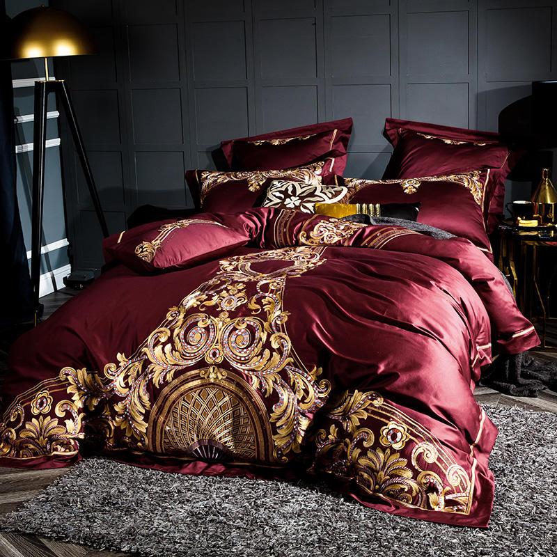 Burgundy Bedding Set | Burgundy Egyptian Bedding Set | Premium Bedroom