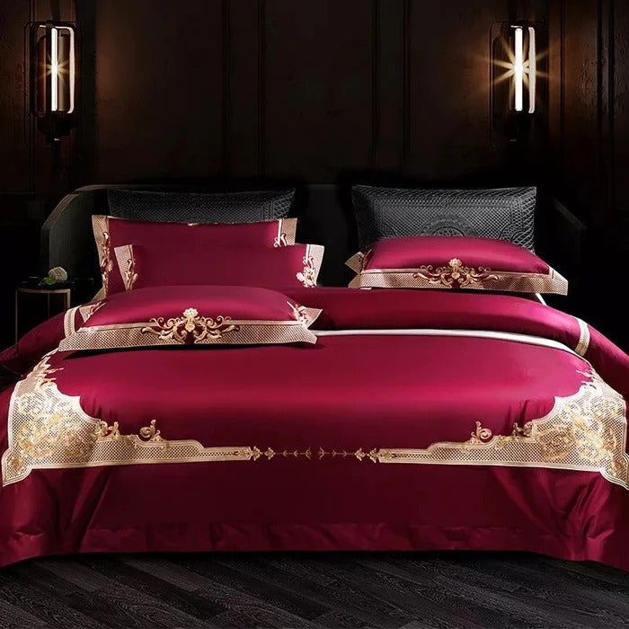 Puce Red Bedding Set | Red Bedding Set | Premium Bedroom