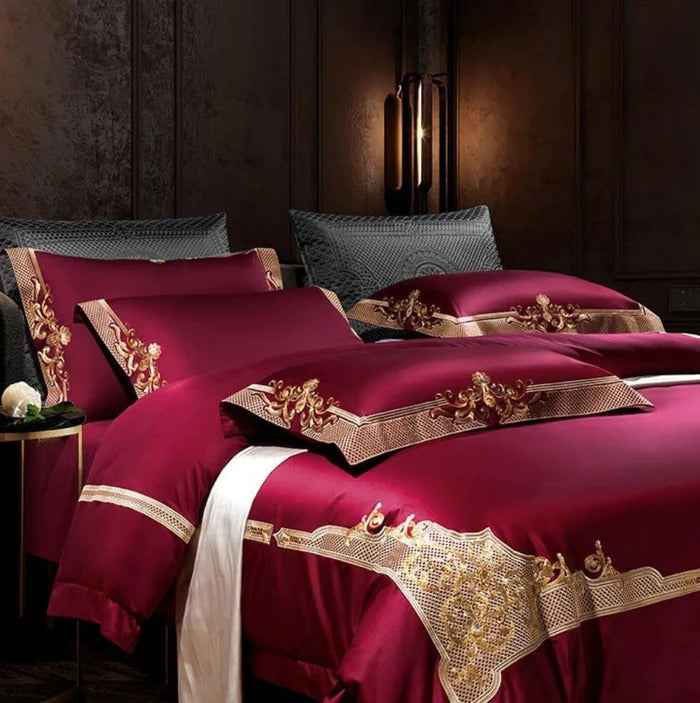 Puce Red Bedding Set | Red Bedding Set | Premium Bedroom