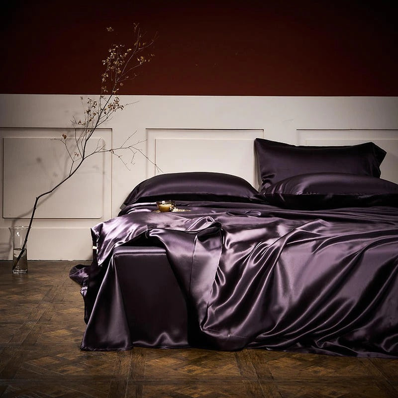 Purple Silk Bedding Set | Mulberry Silk Bedding Set | Premium Bedroom