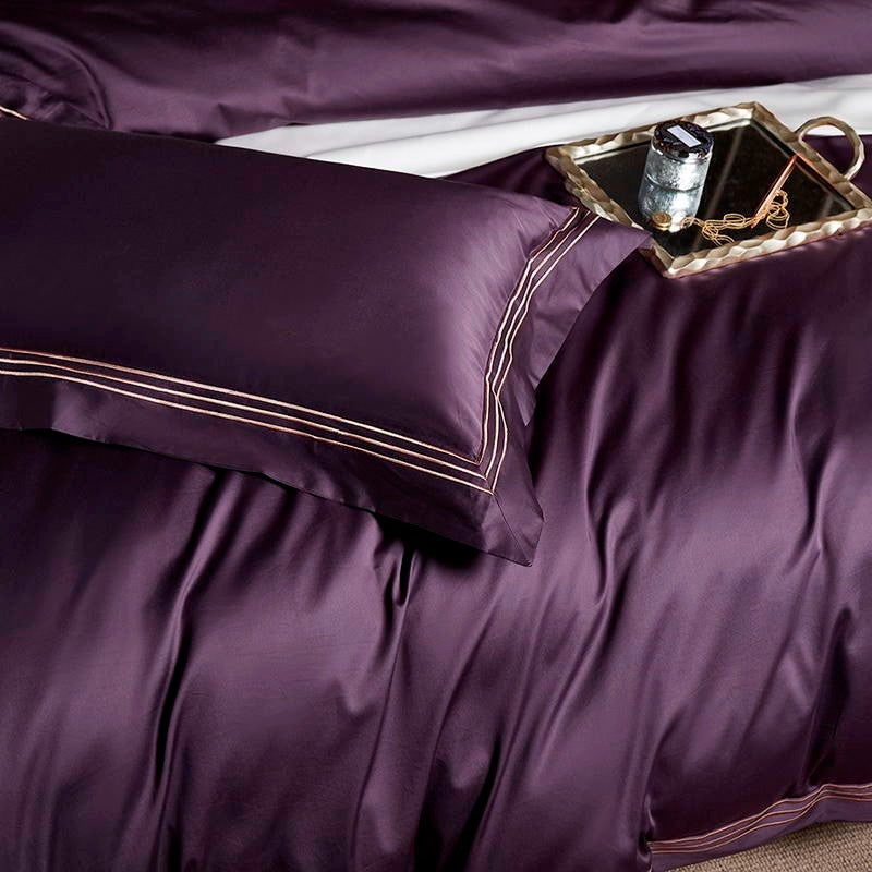 Purple Embroidered Duvet Sets | Purple Bedding Set | Premium Bedroom