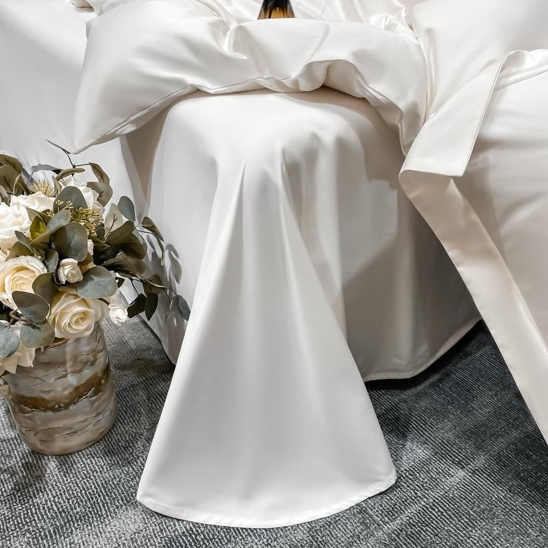 White Silky Bedding Set