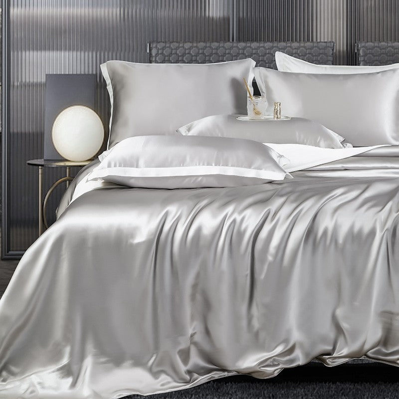 Grey Luxury Silk Bedding Set