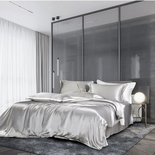 Grey Luxury Silk Bedding Set