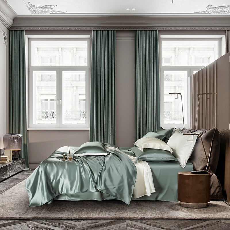 Green Shadow Luxury Silk Bedding Set