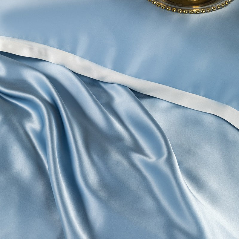 Sky Blue Luxury Silk Bedding Set