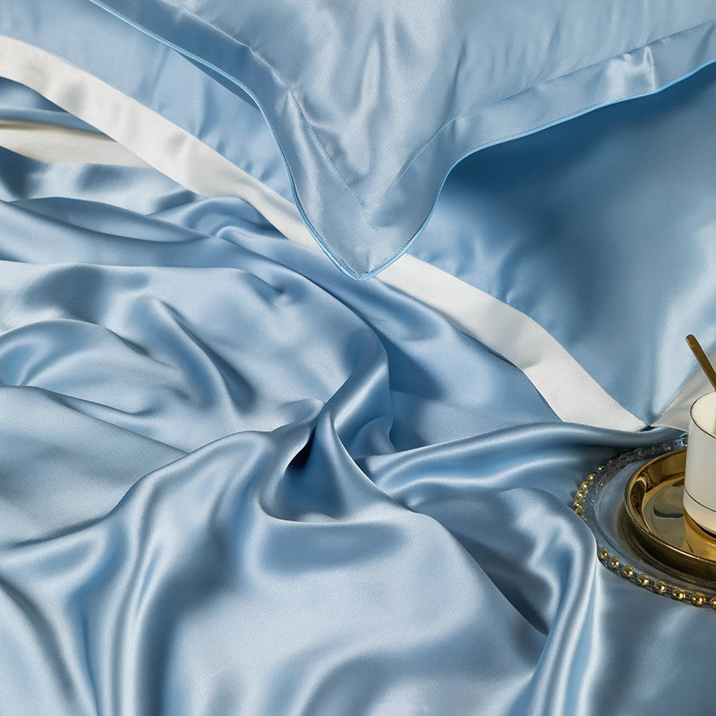 Sky Blue Luxury Silk Bedding Set