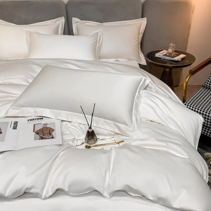 White Silky Bedding Set