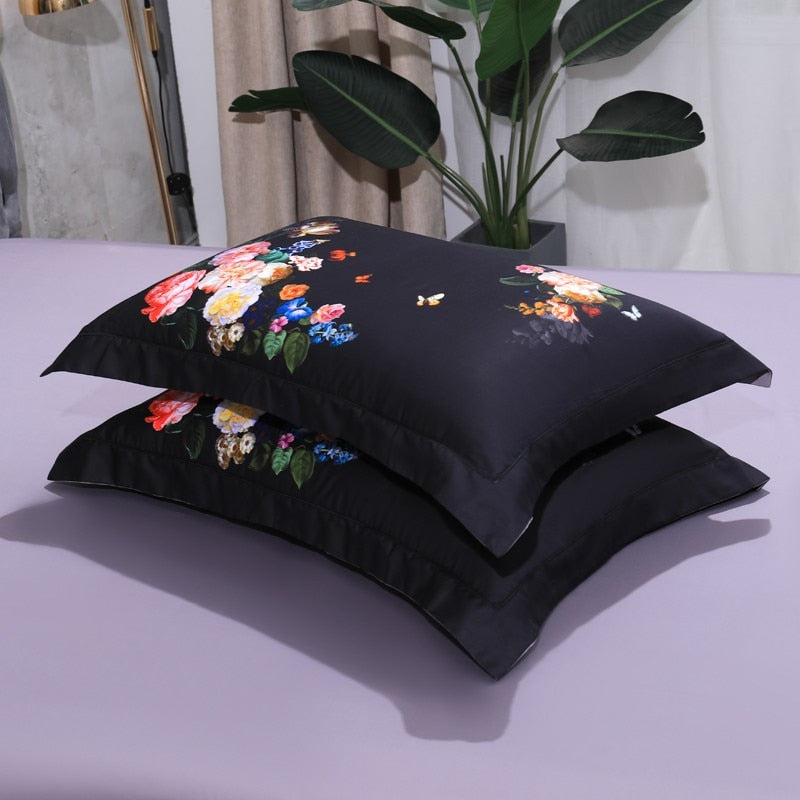 Black Floral Bedding Set | Floral Bedding Set | Premium Bedroom