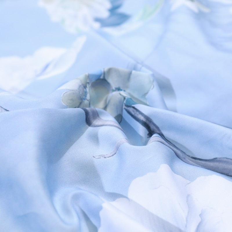Sky Blue Peacock Bedding Set | Peacock Bedding Set | Premium Bedroom