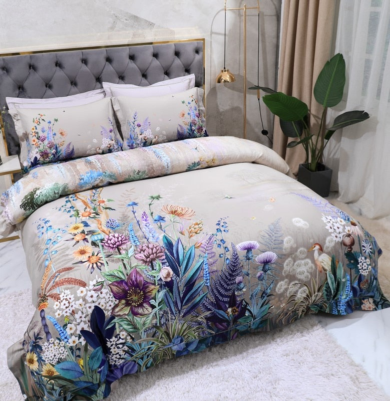 Purple Floral Bedding Set | Purple Bedding Set | Premium Bedroom