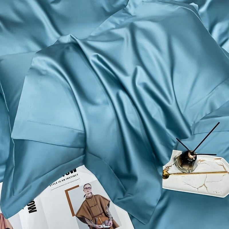 Sky Blue Silky Bedding Set | Sky Blue Bedding Set | Premium Bedroom