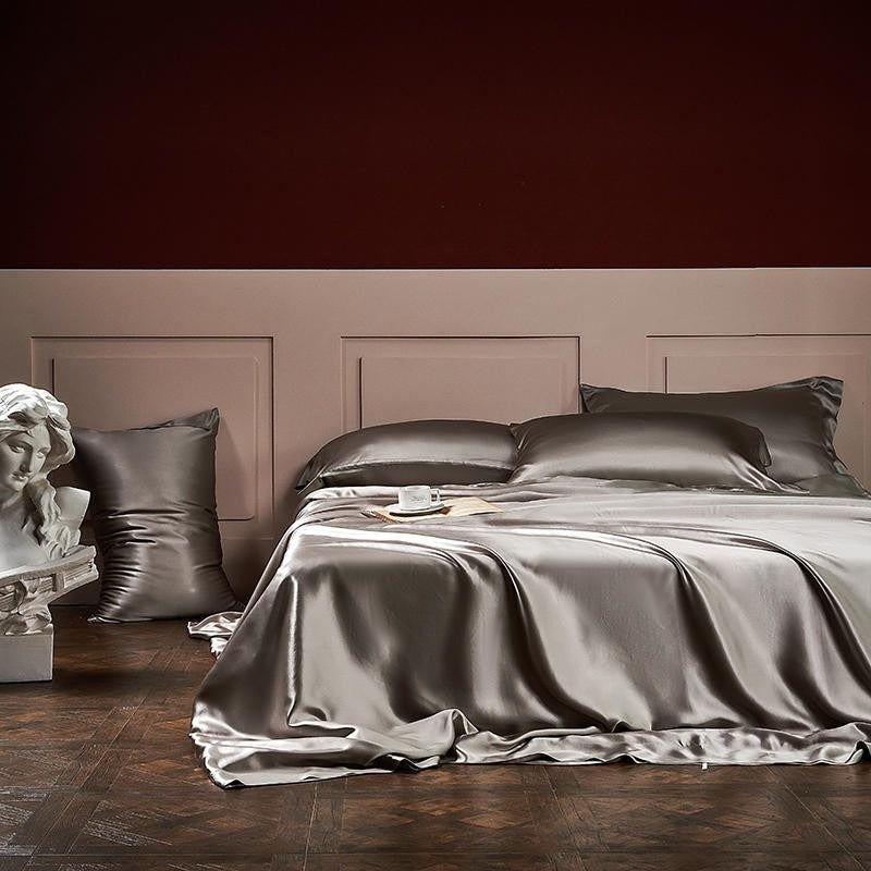 Grey Mulberry Silk Bedding Set | Premium Bedroom