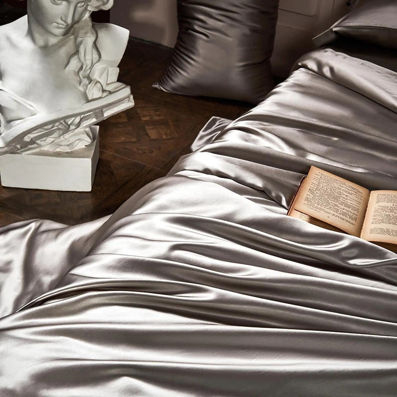 Grey Mulberry Silk Bedding Set | Premium Bedroom