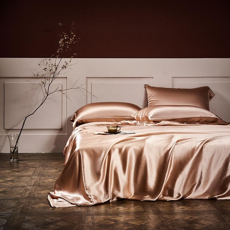Rose Gold Silk Bedding Set | Rose Gold Bedding Set | Premium Bedroom