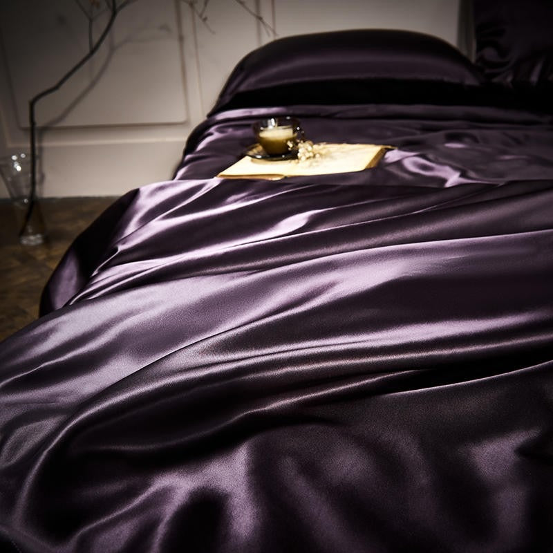 Purple Silk Bedding Set | Mulberry Silk Bedding Set | Premium Bedroom