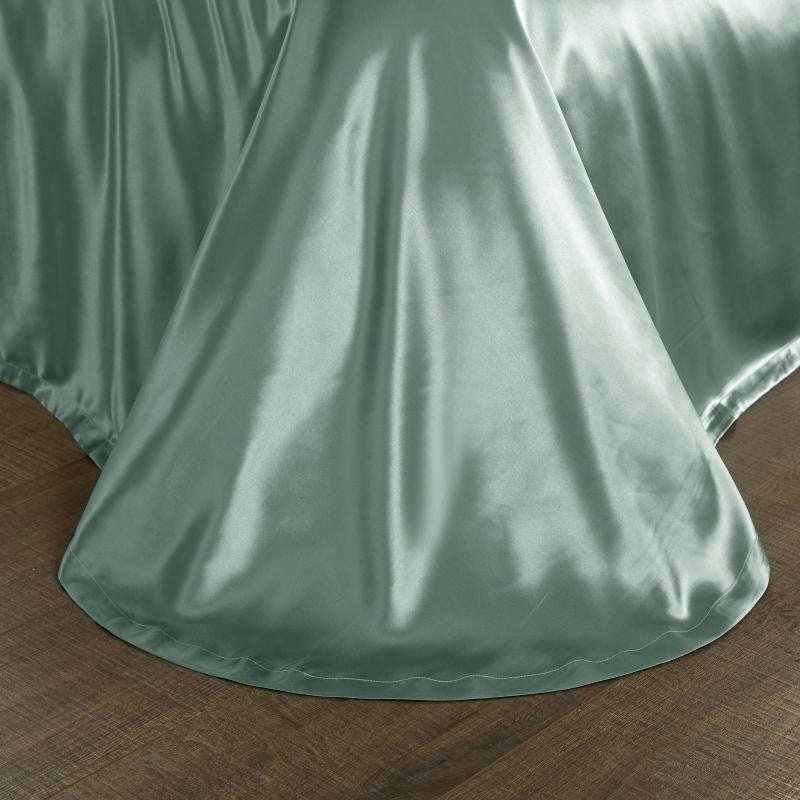 Aqua Green Silk Bedding Set | Silk Bed Sheets | Premium Bedroom