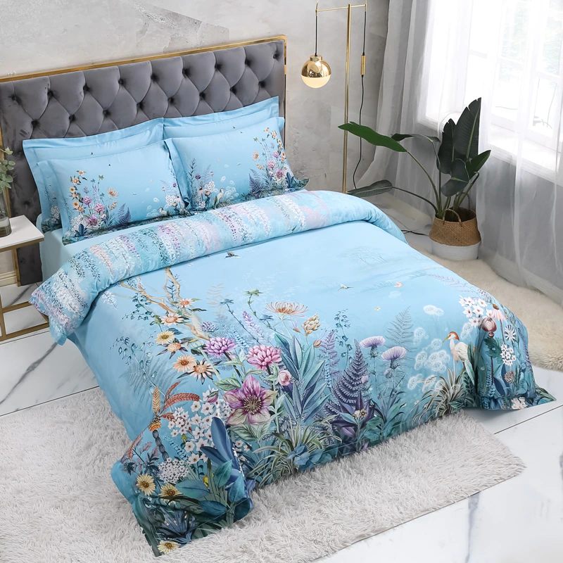 Sky Blue Bedding Set | Light Blue Bedding Set | Premium Bedroom