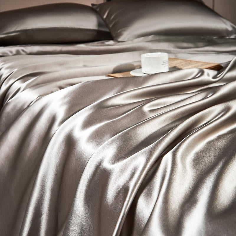 Grey Mulberry Silk Bedding Set | Premium Bedroom