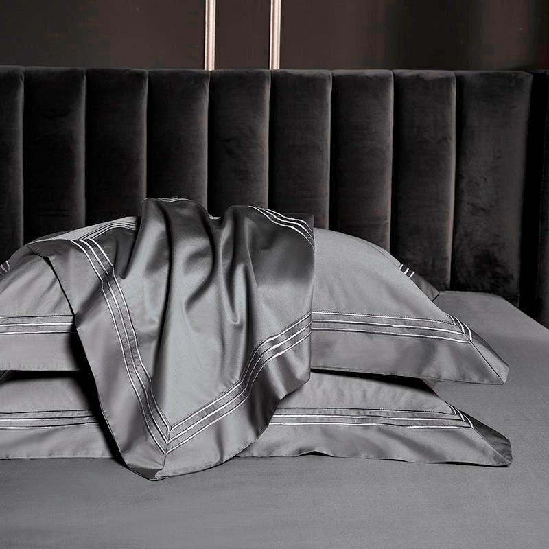Grey Embroidered Bedding Set | Grey Comforter | Premium Bedroom