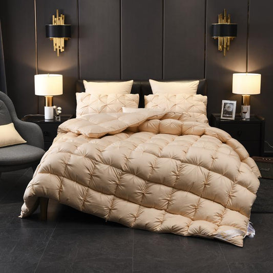 Beige Quilted Duvet Cover | Goose Down Duvet | Premium Bedroom