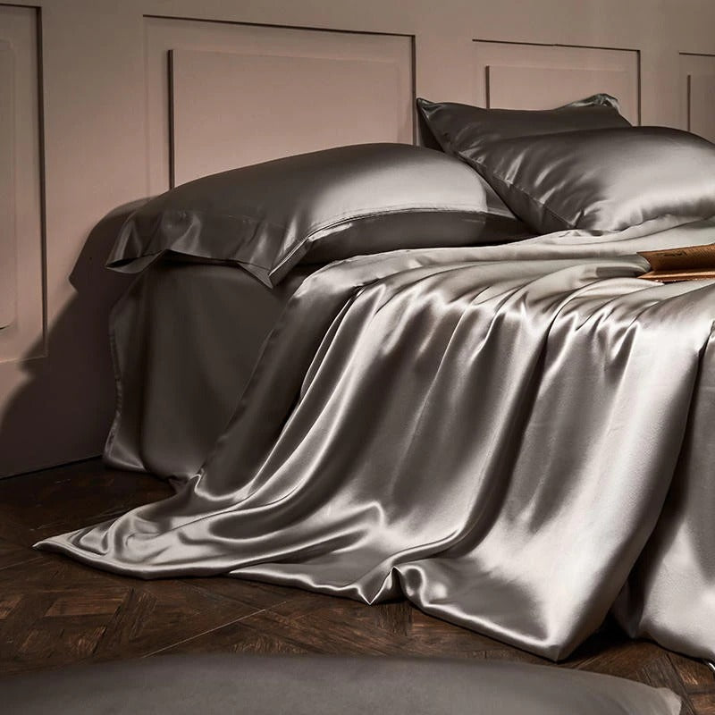 Grey Mulberry Silk Bedding Set | Premium Bedroom