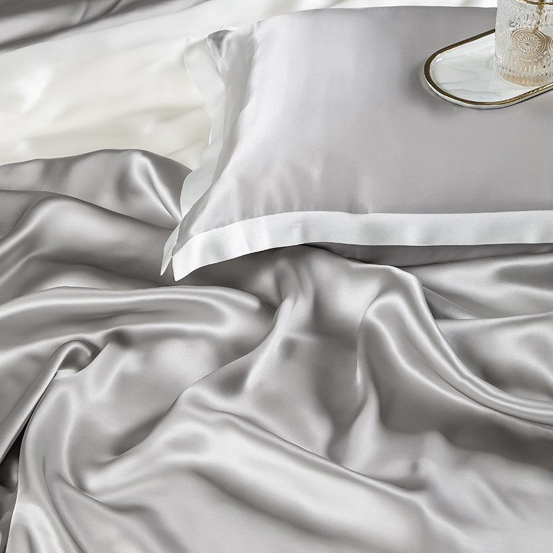 Grey Luxury Silk Bedding Set