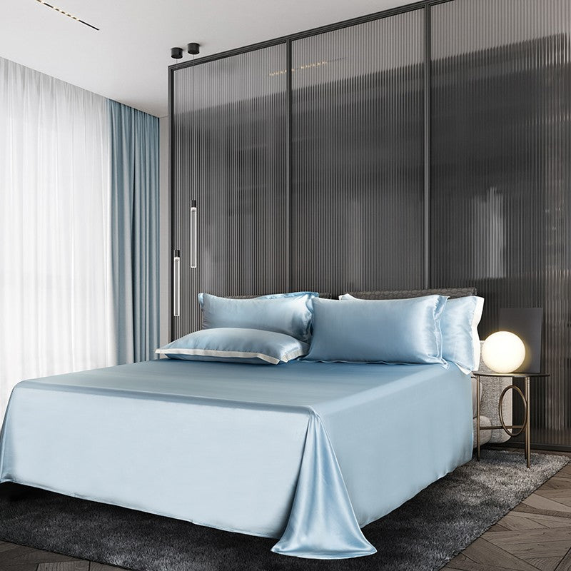 Sky Blue Luxury Silk Bedding Set