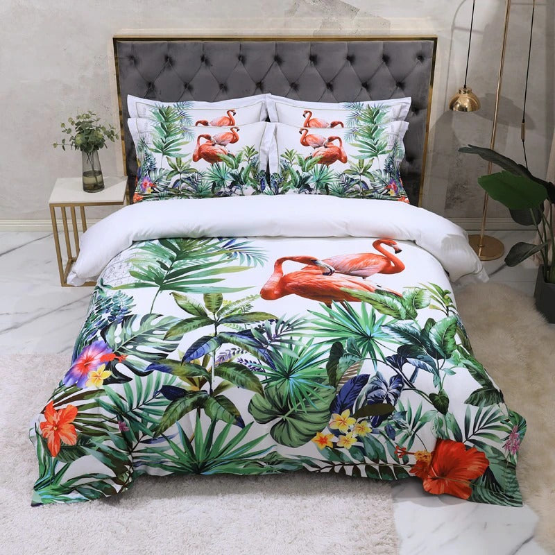 Flamingo Cotton Bedding Set | Flamingo Comforter Set | Premium Bedroom